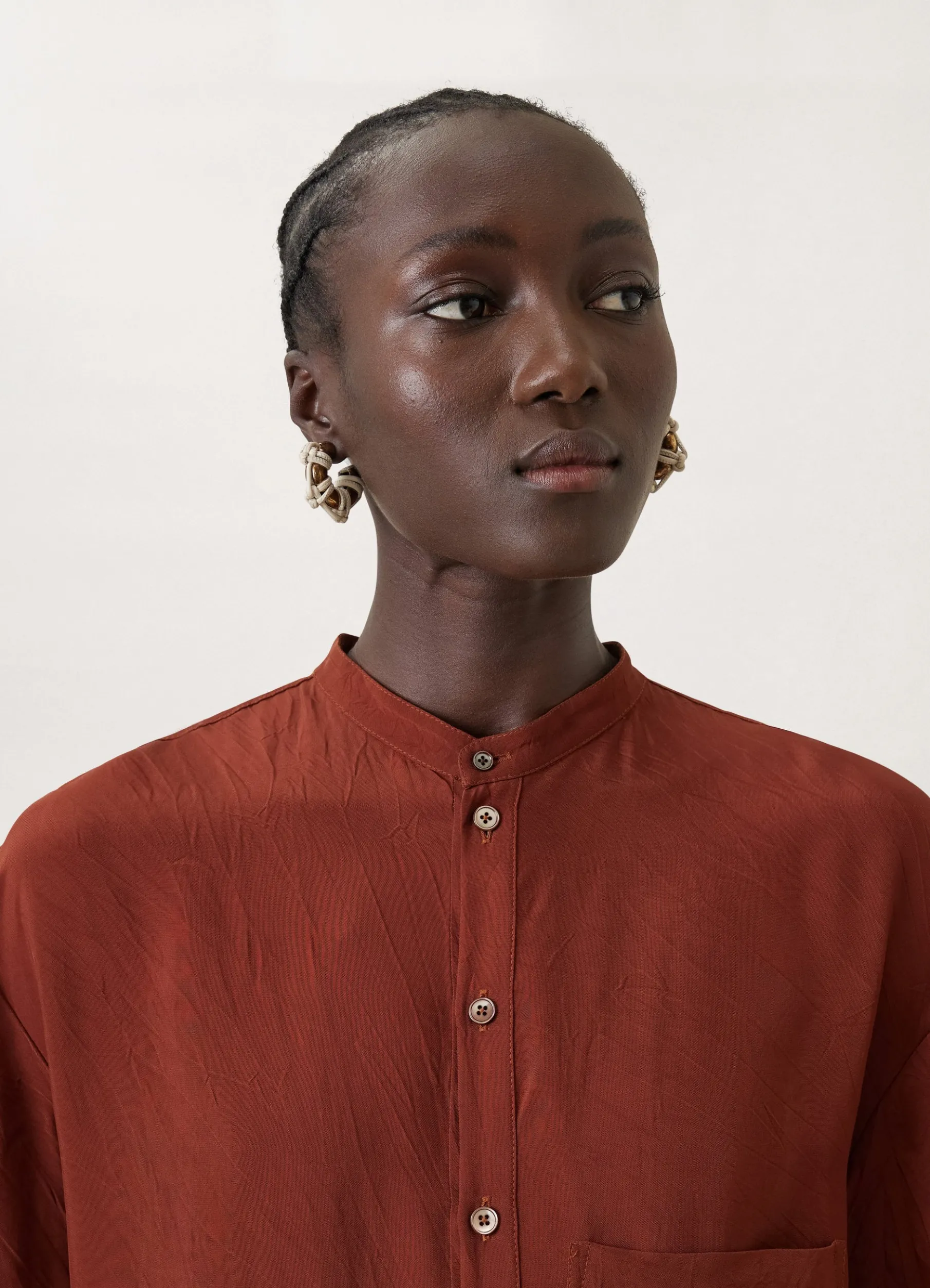 Gusset Collar Shirt Dress