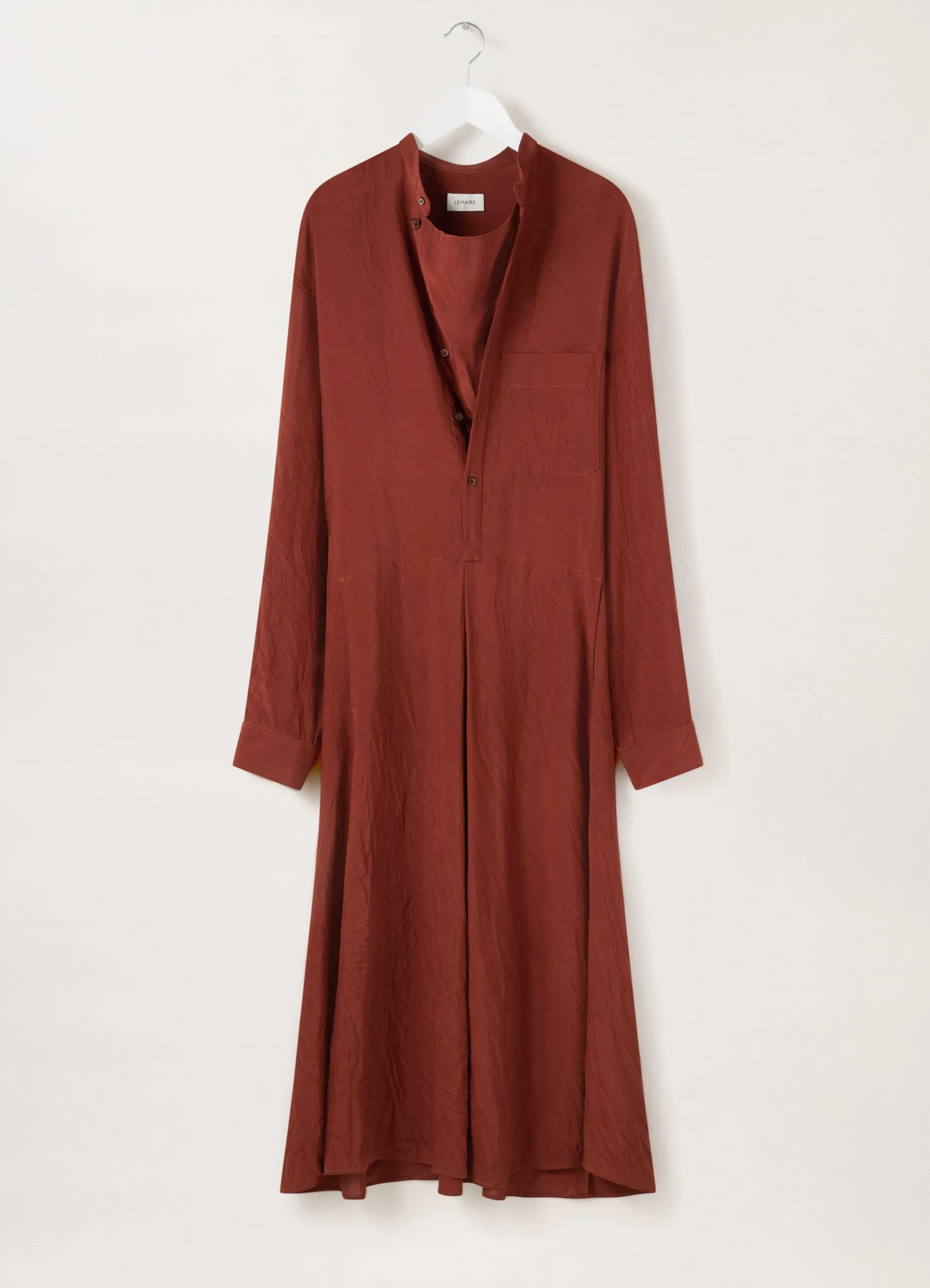 Gusset Collar Shirt Dress