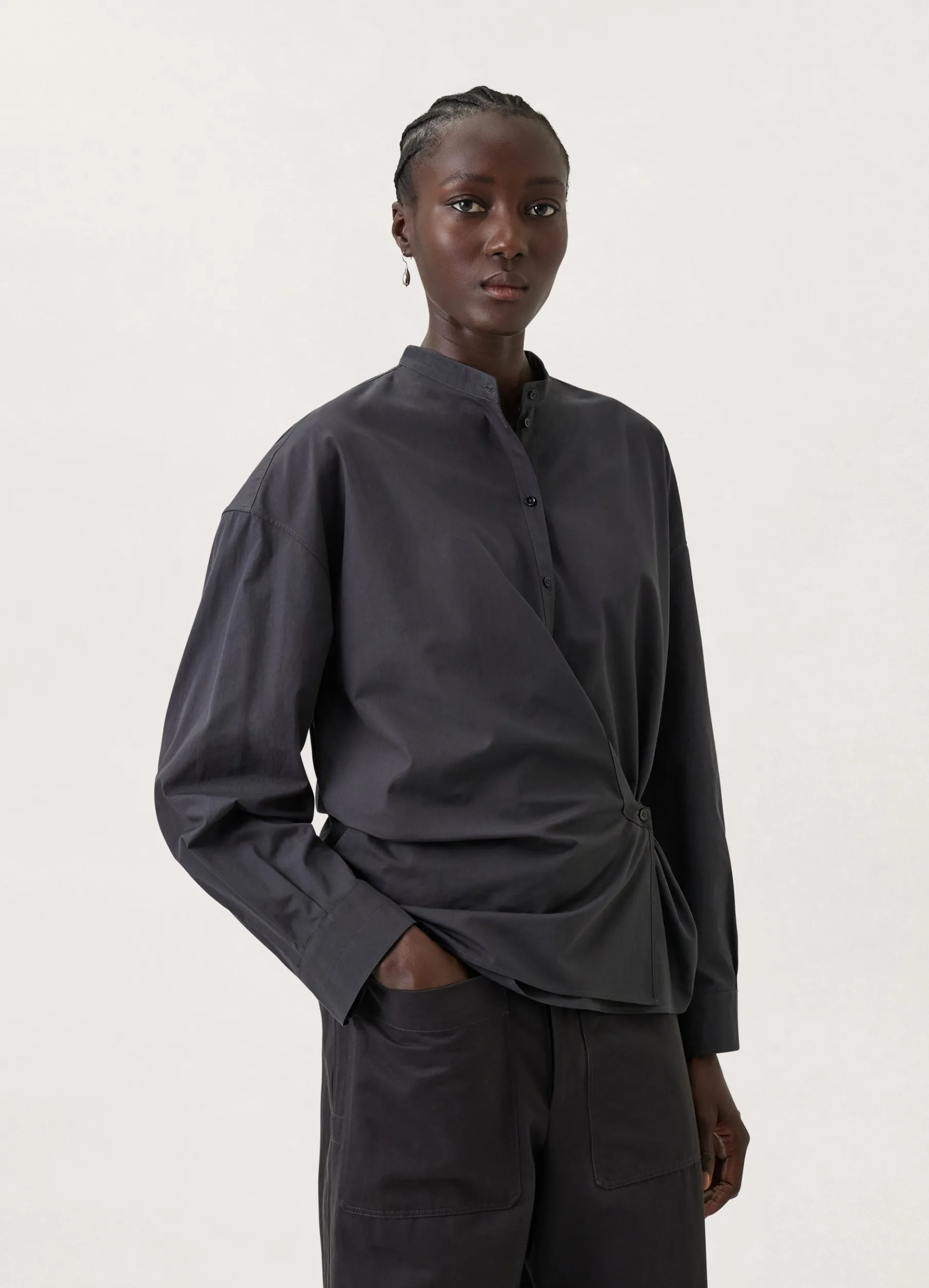 Officer Collar Twisted Shirt