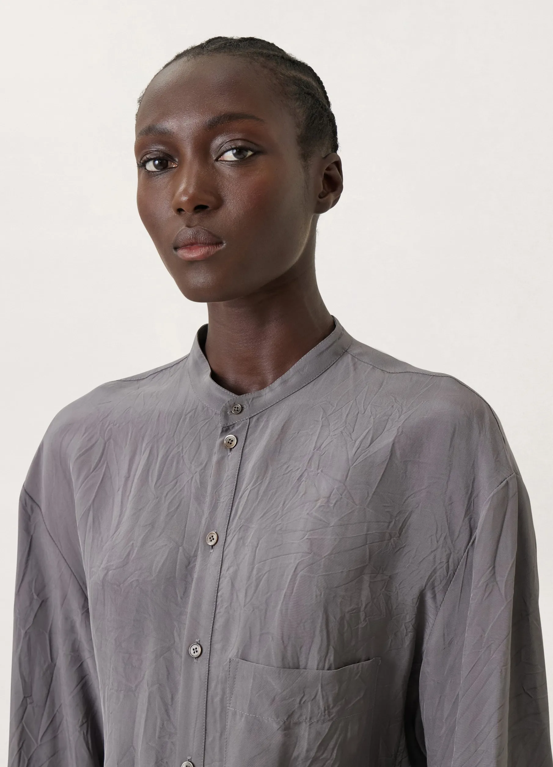 Gusset Collar Shirt Dress