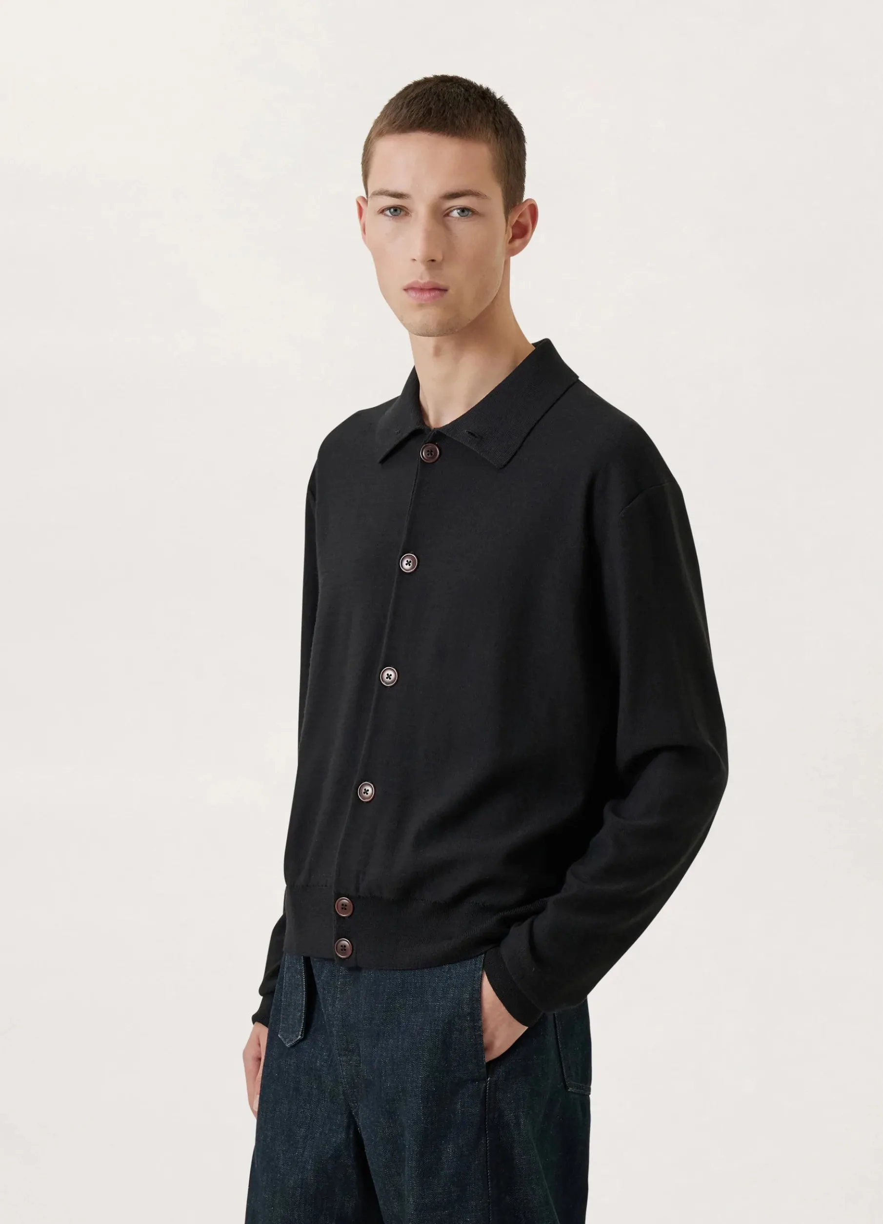 Convertible Collar Knit Shirt