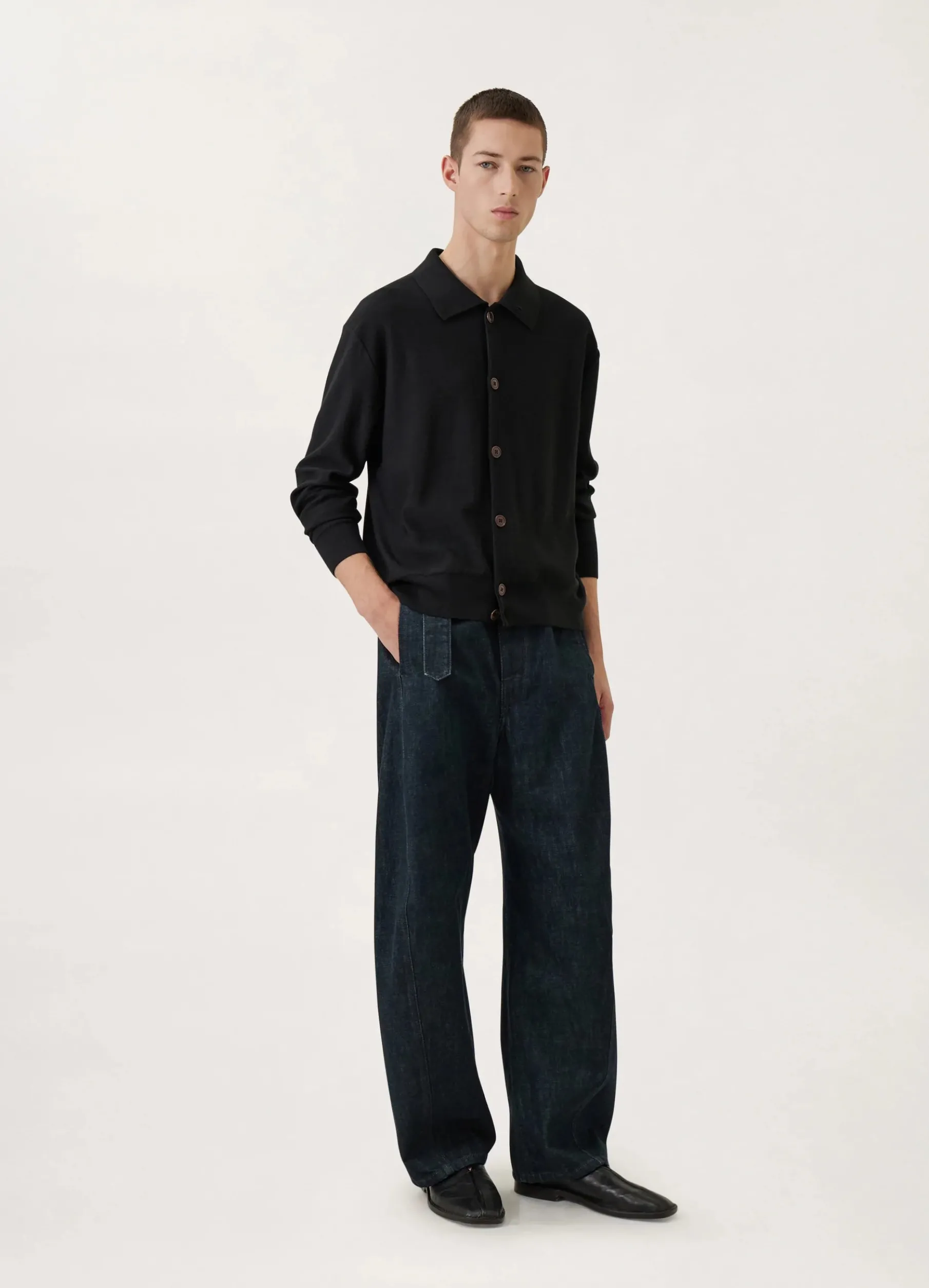 Convertible Collar Knit Shirt