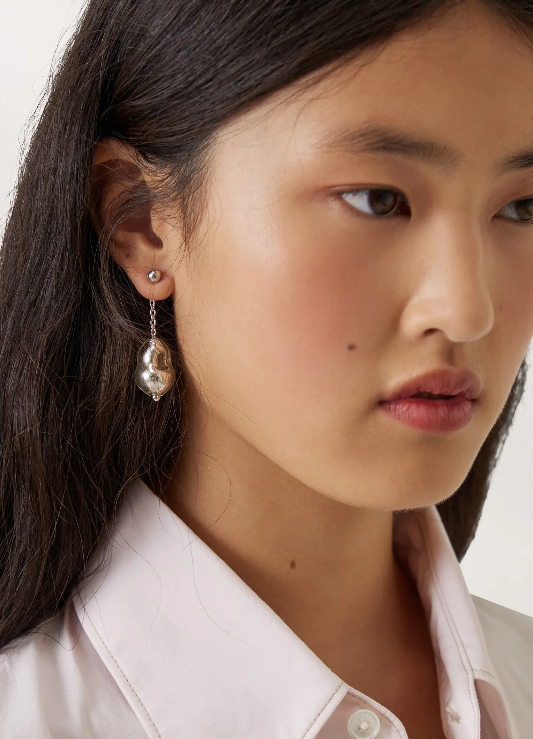 Pearl Asymmetrical Earrings