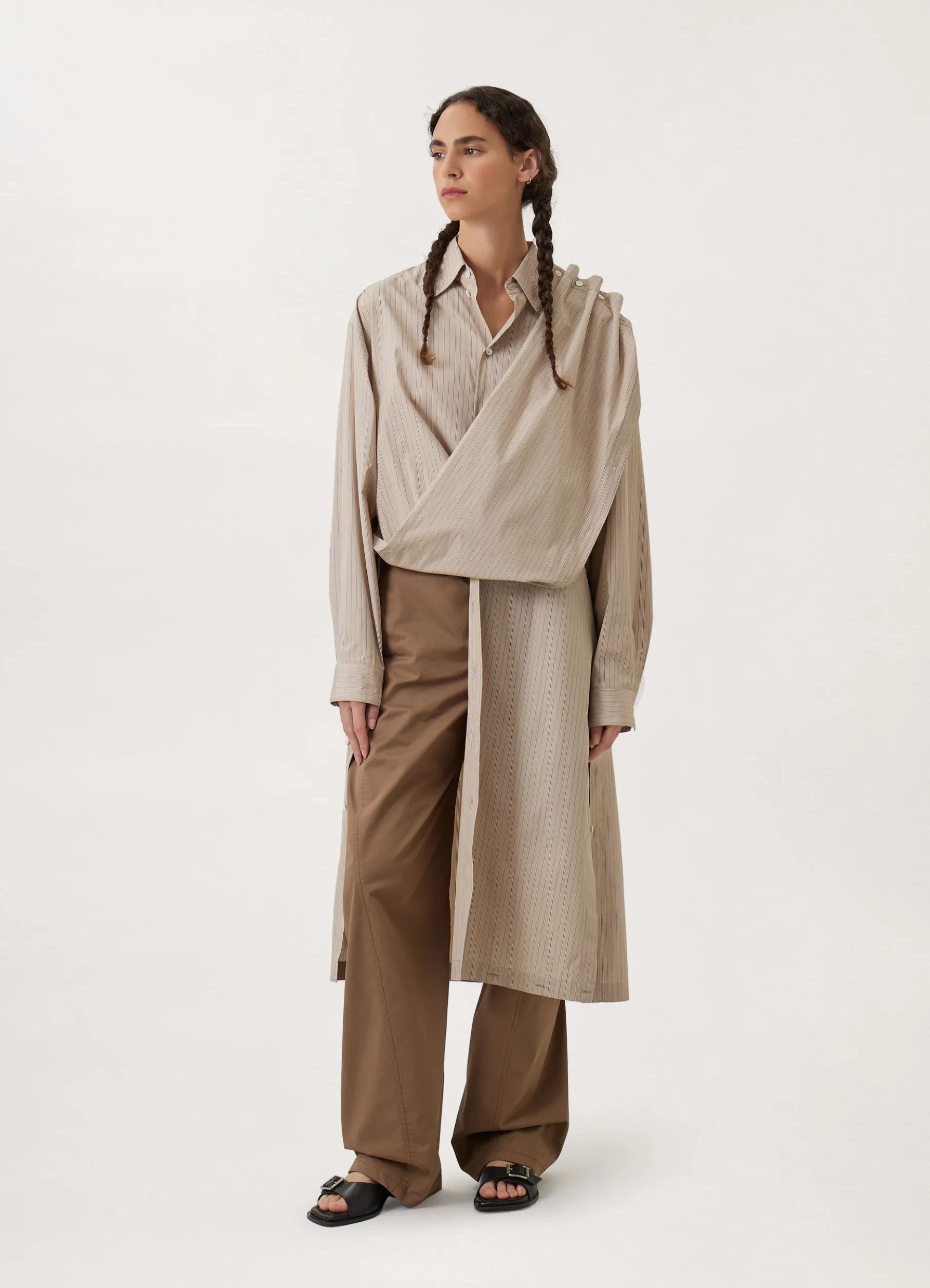 Playful Buttoned Shirt Dress