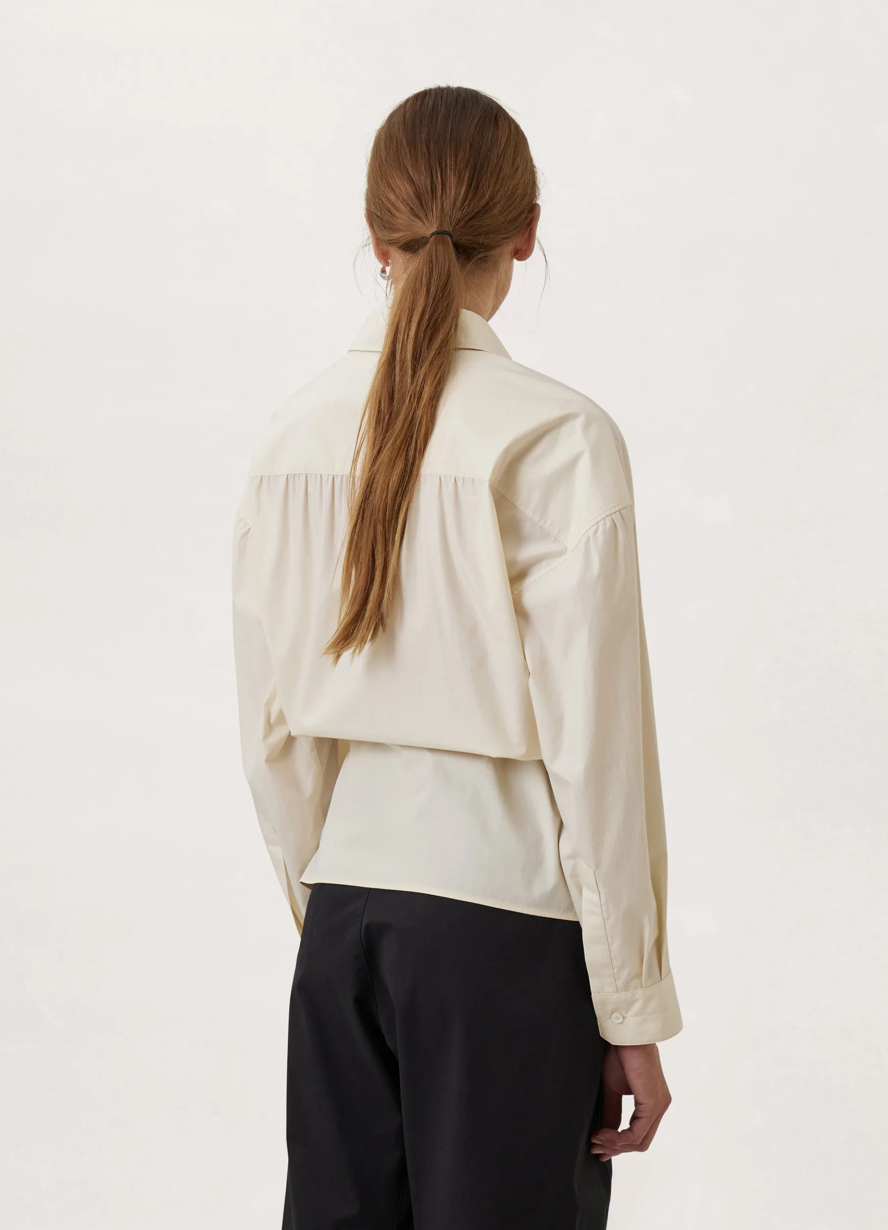 Straight Collar Twisted Shirt