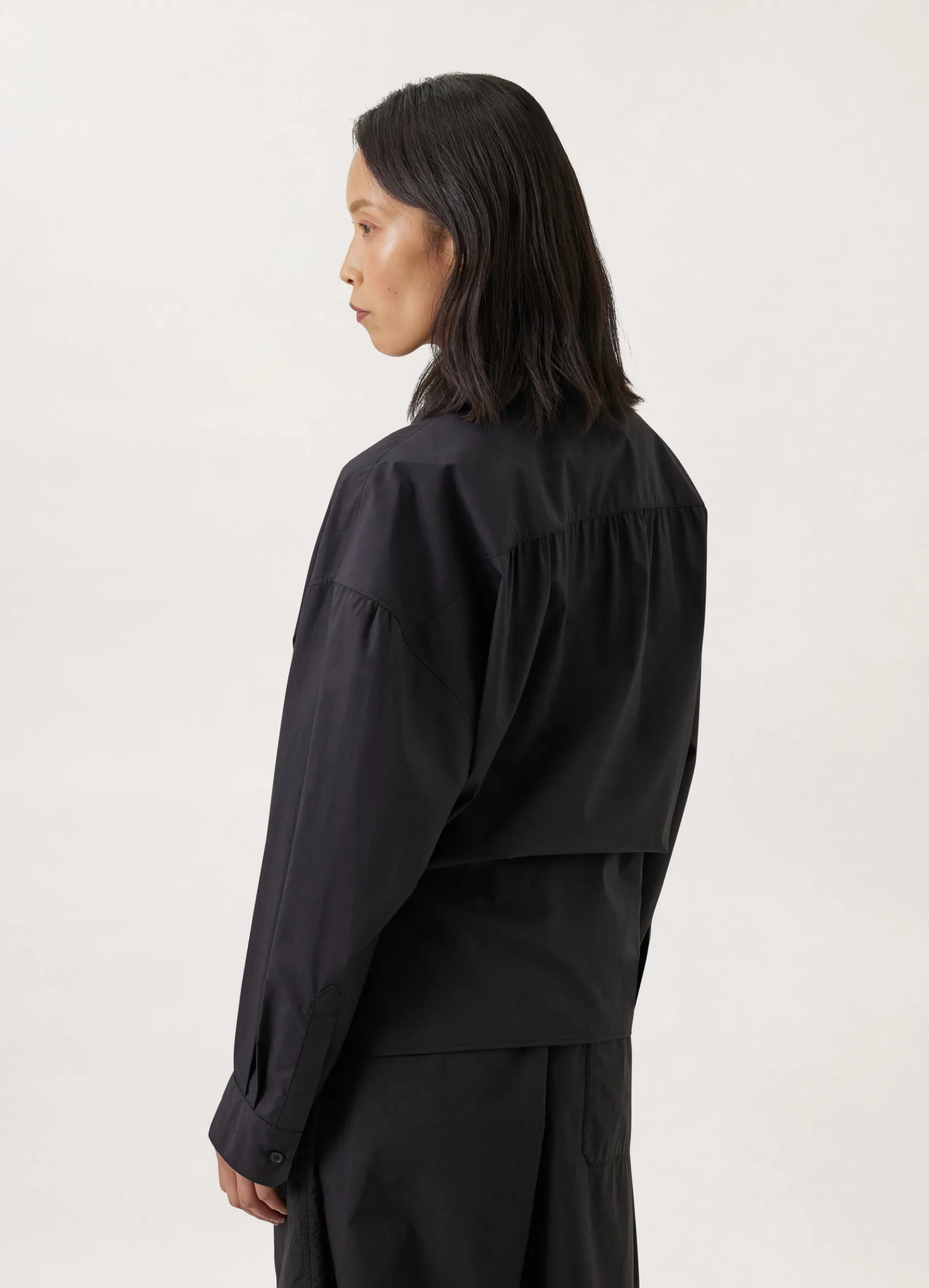 Straight Collar Twisted Shirt