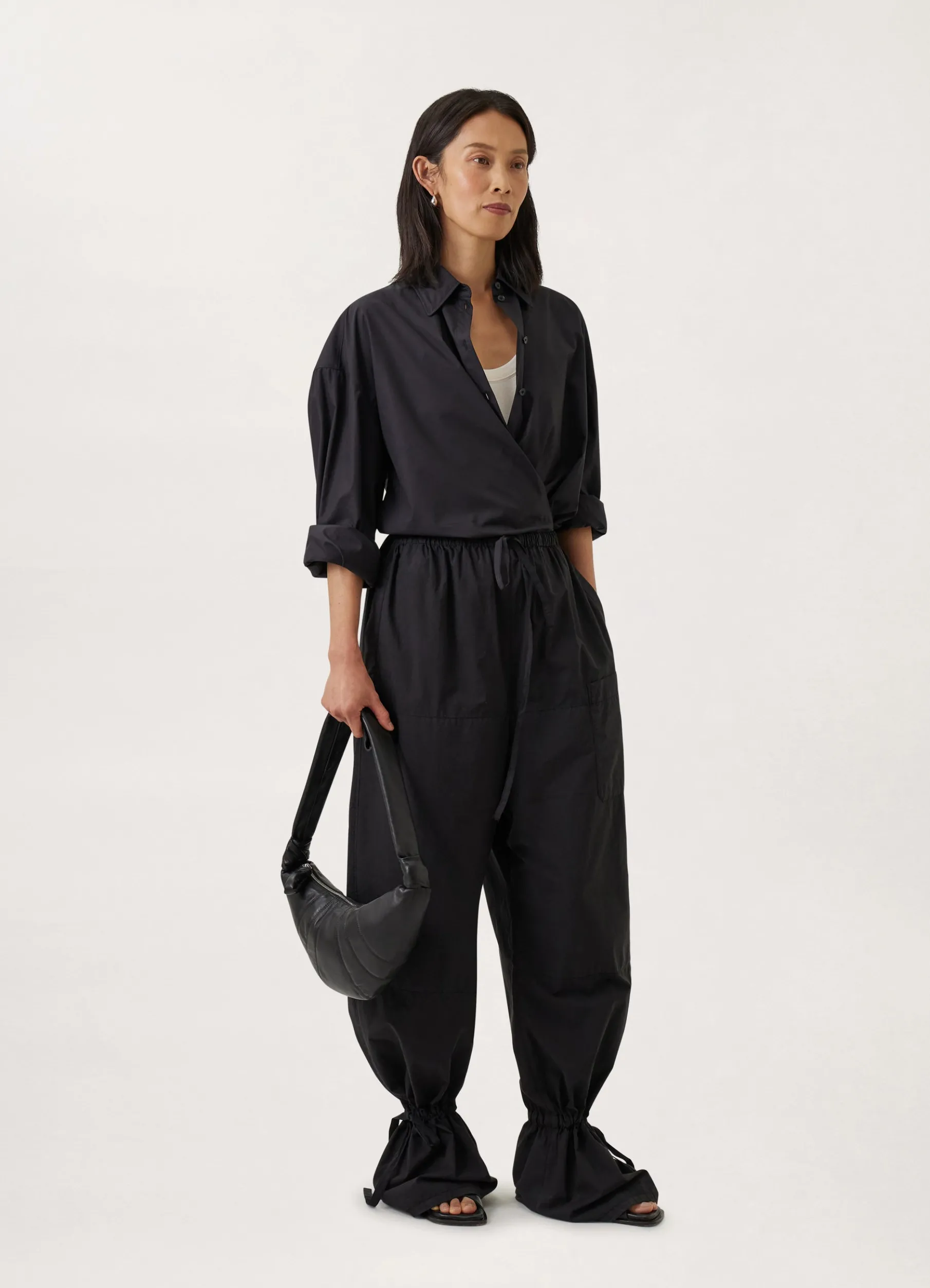 Straight Collar Twisted Shirt