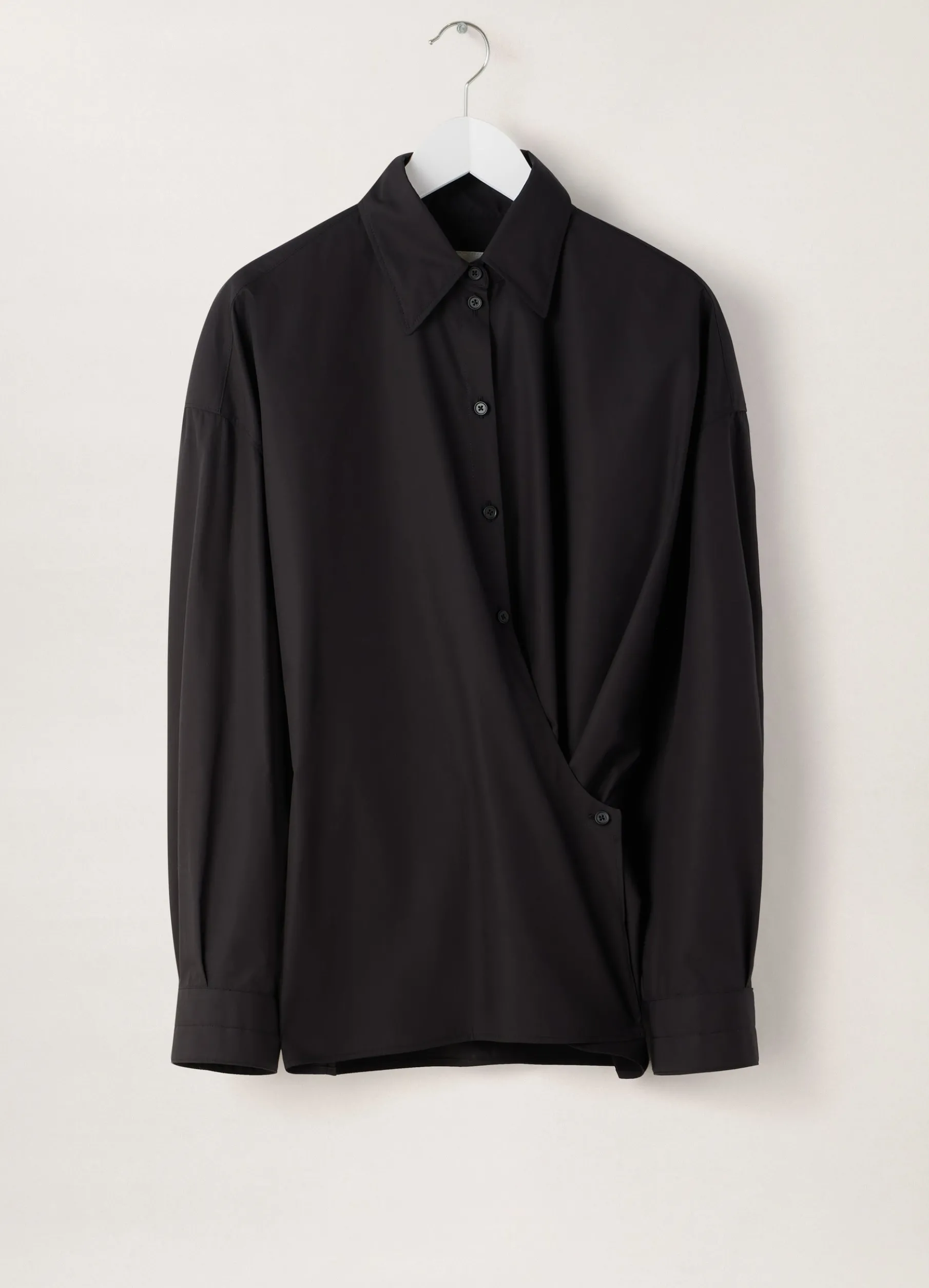 Straight Collar Twisted Shirt