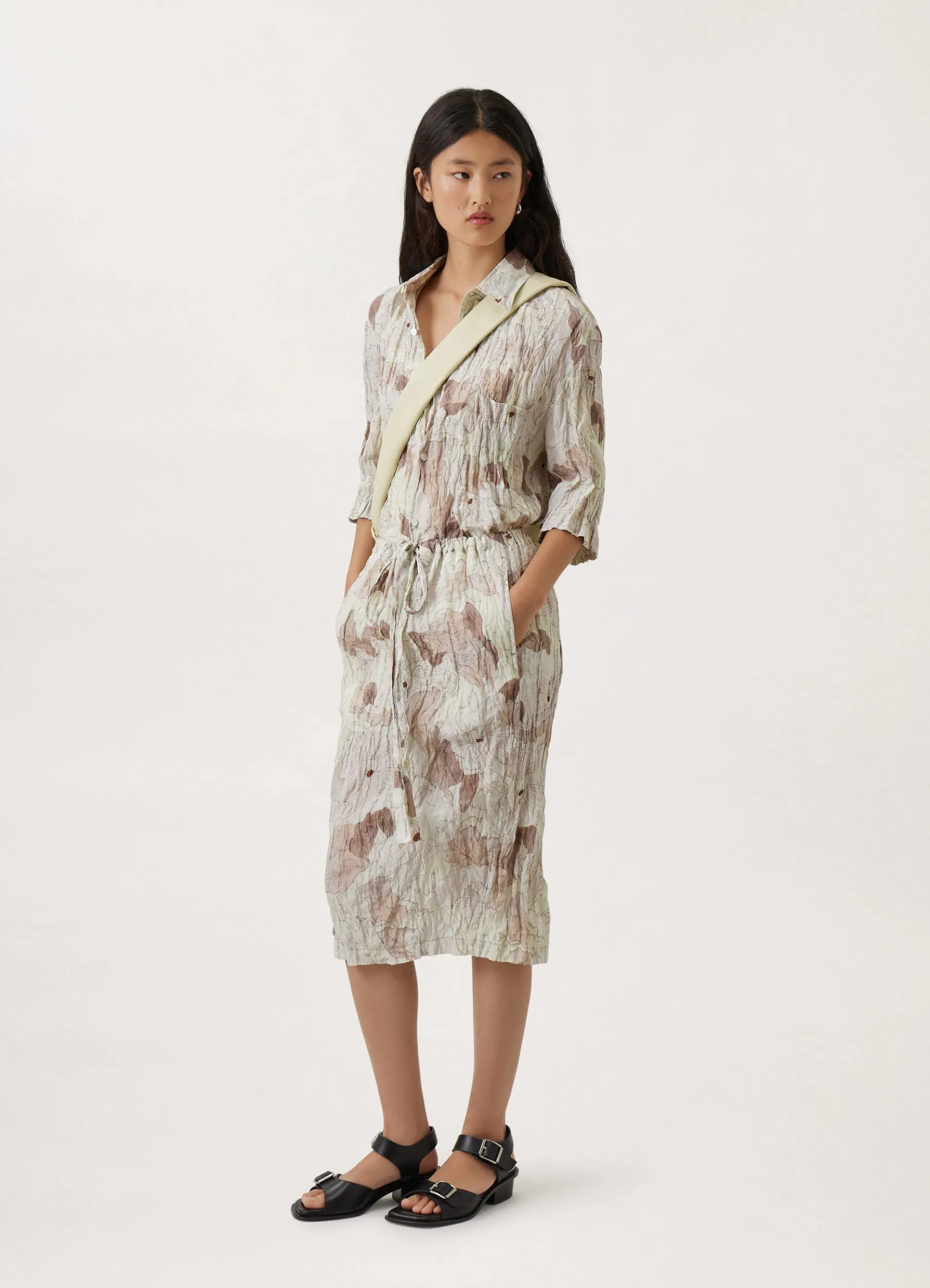 Crinkled Drawstring Skirt