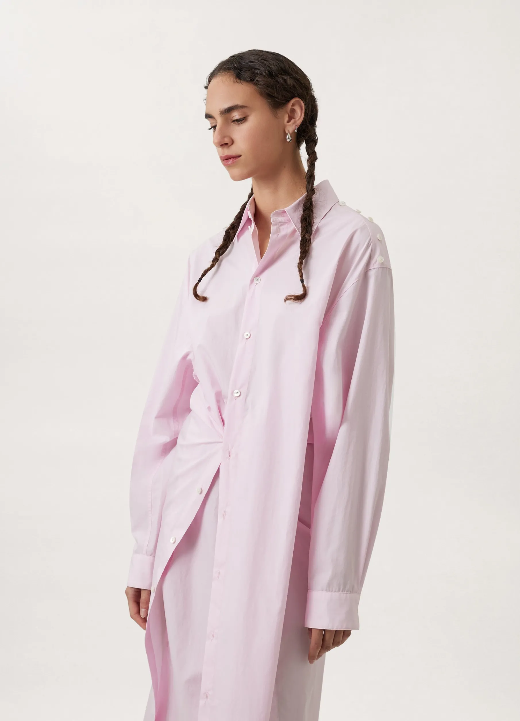 Playful Buttoned Shirt Dress