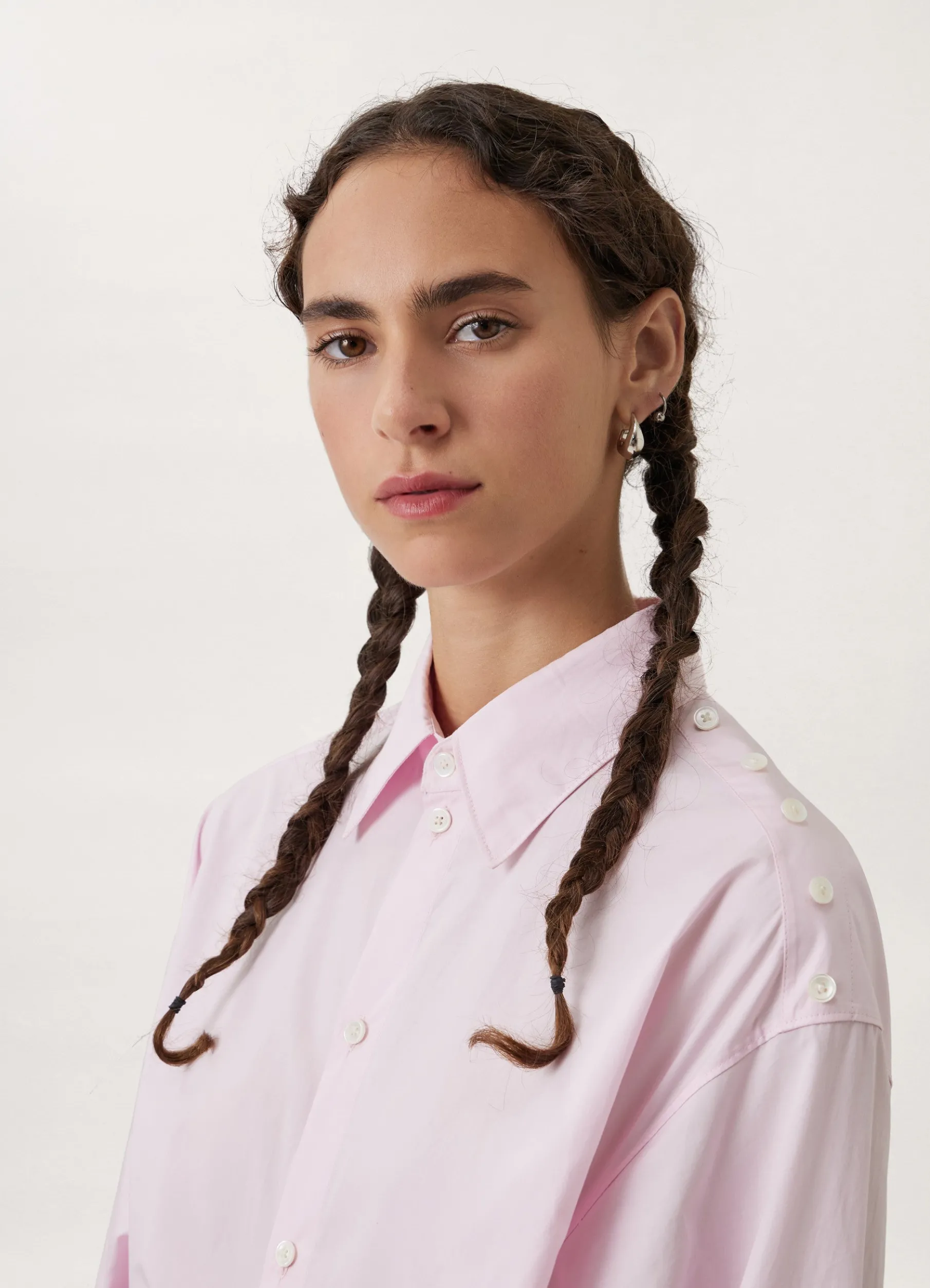 Playful Buttoned Shirt Dress