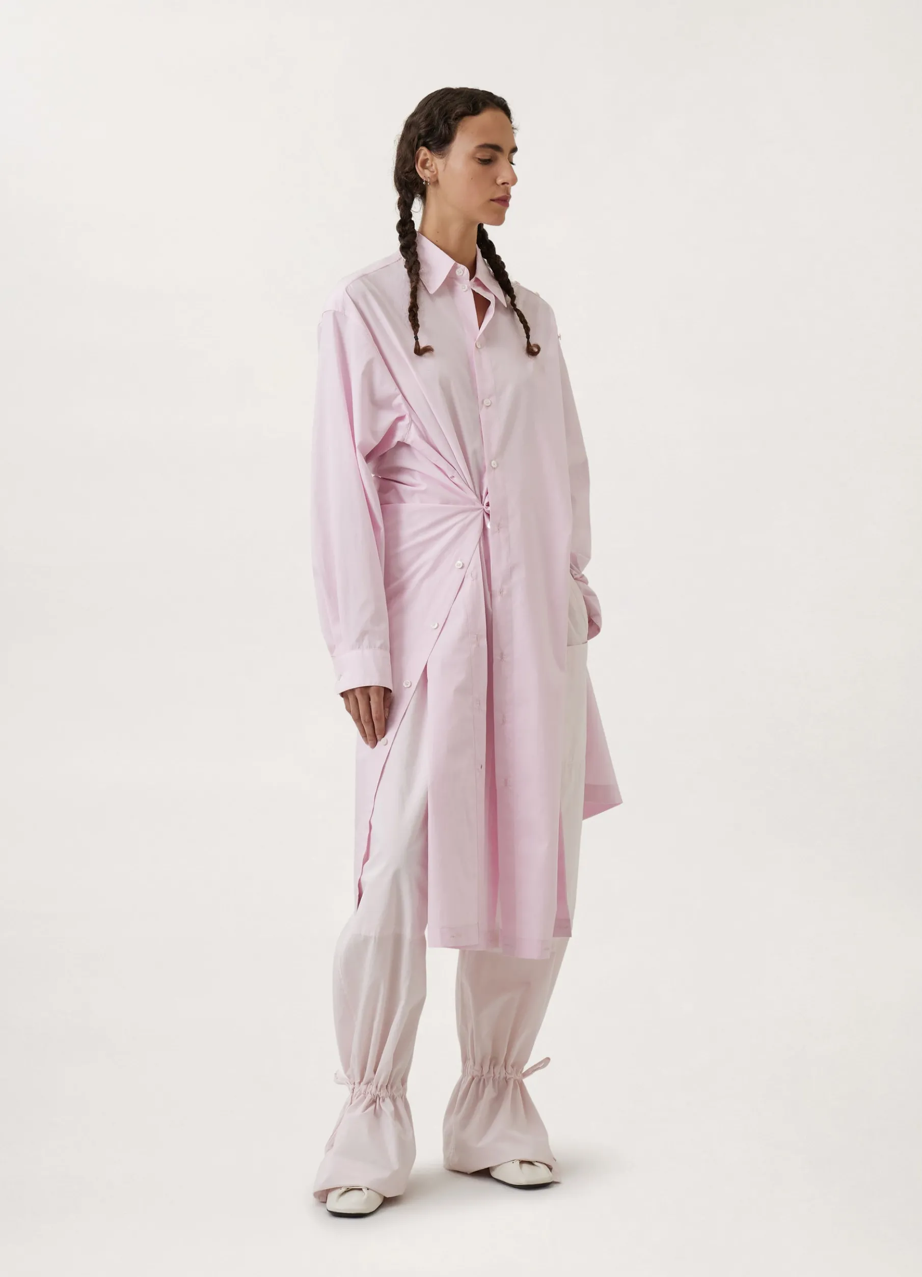 Playful Buttoned Shirt Dress