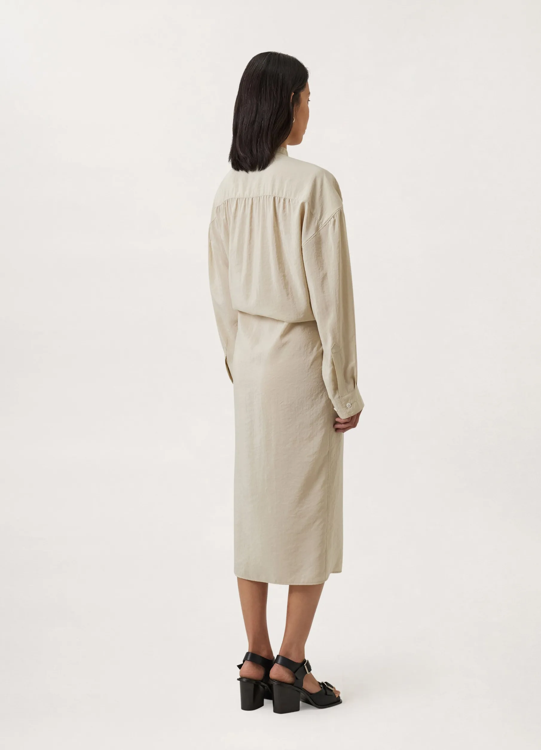 Officer Collar Twisted Dress