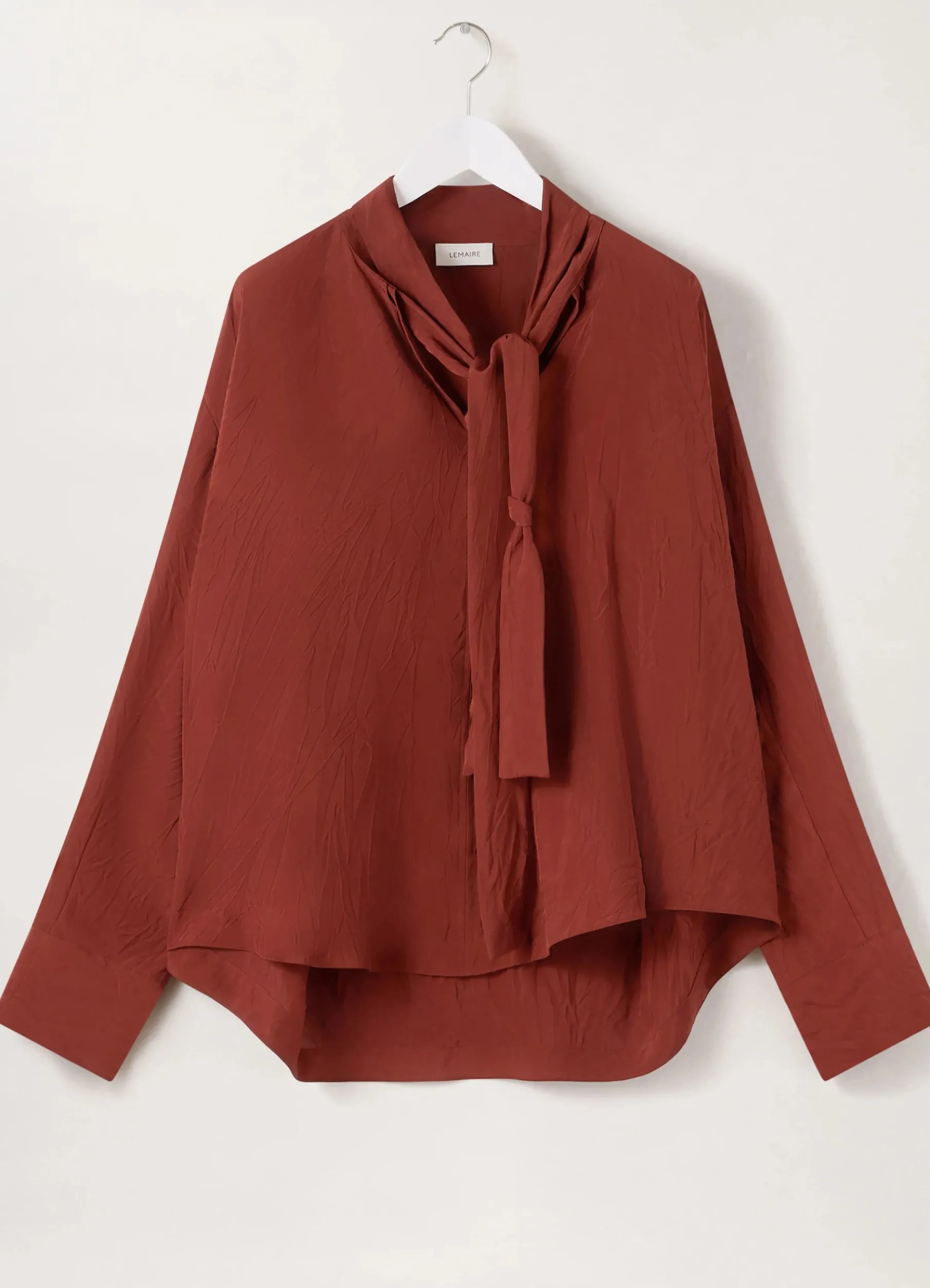 Blouse With Knotted Scarf