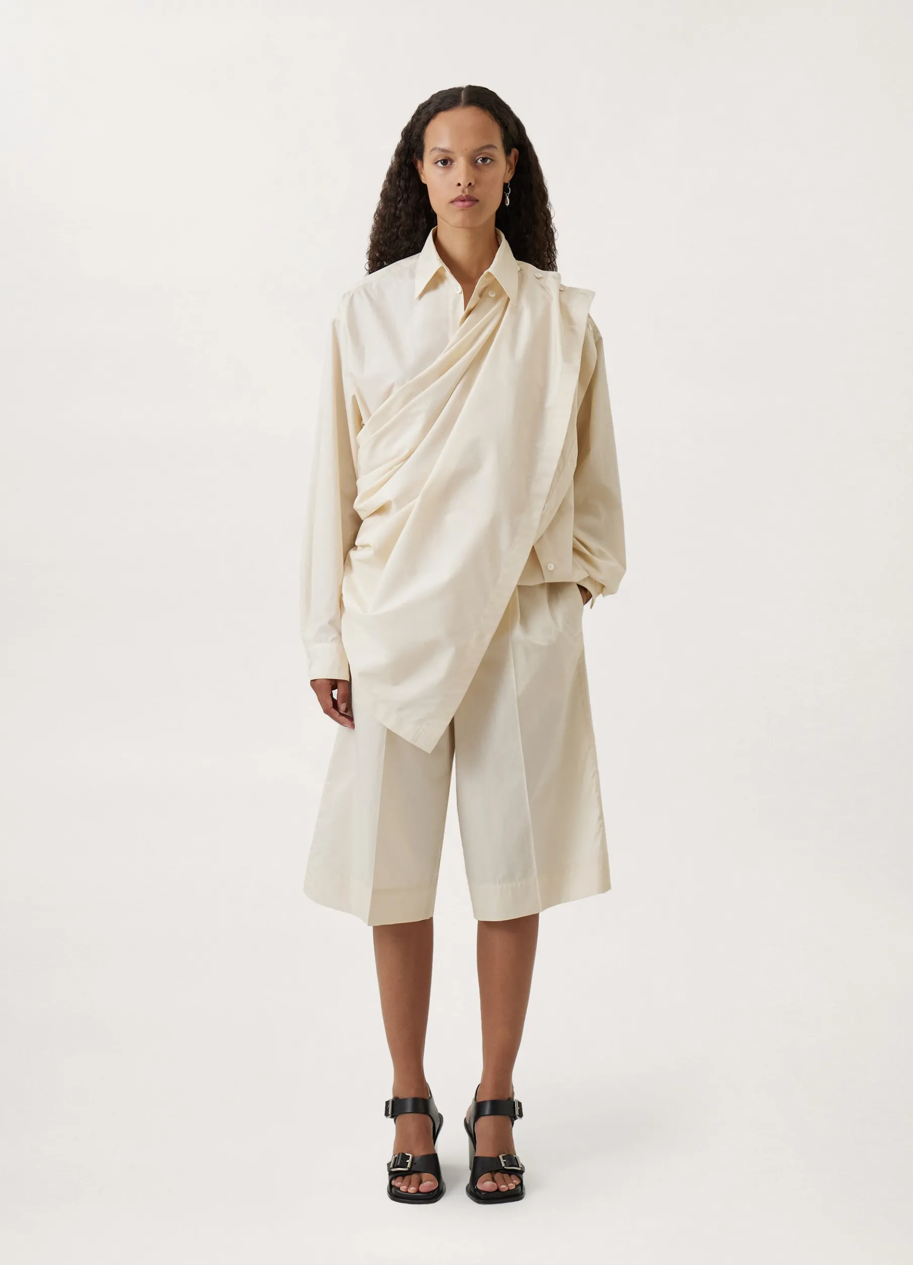 Playful Buttoned Shirt Dress