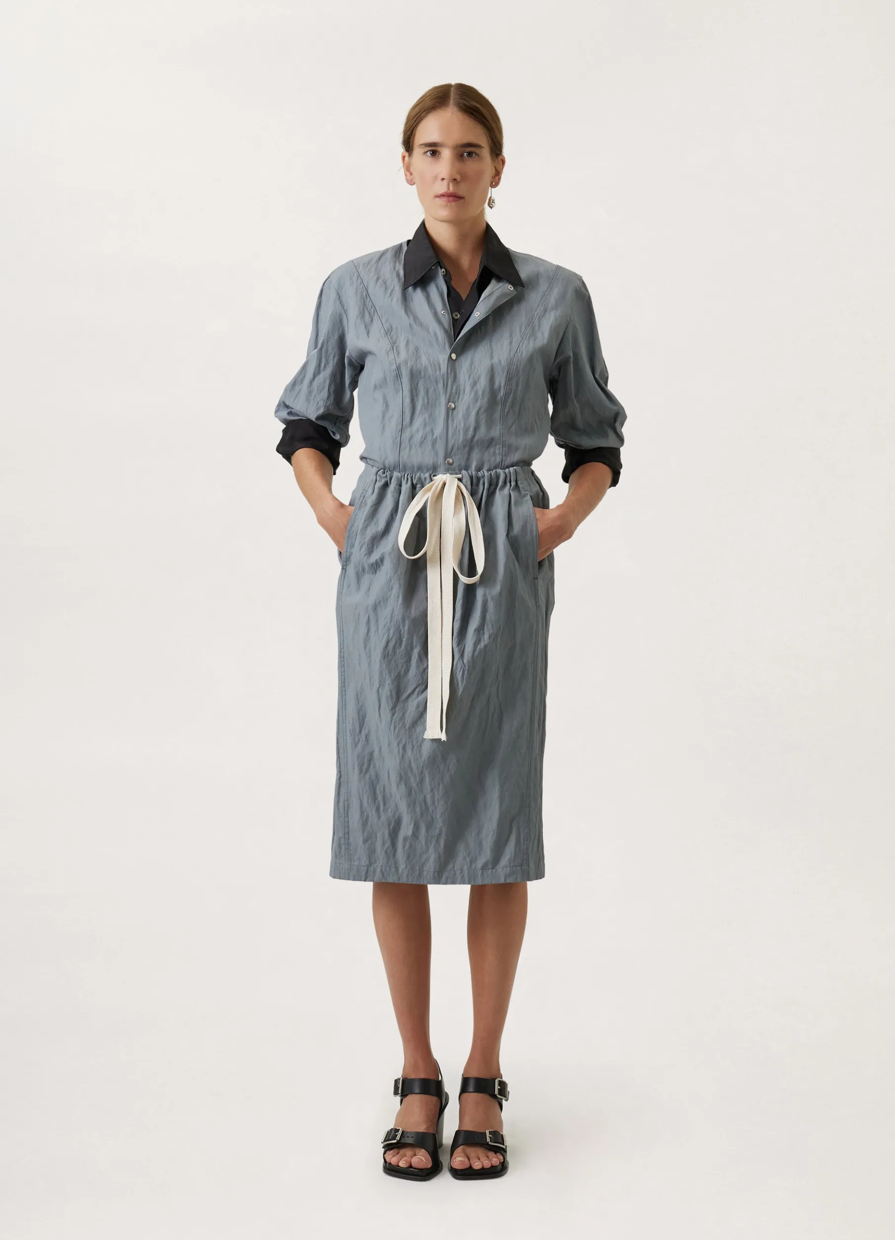 Crinkled Drawstring Skirt